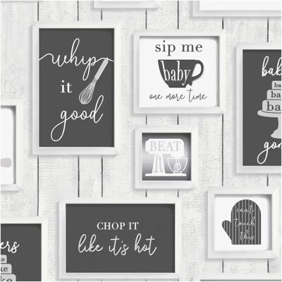 Contour Black & White Quotes Wallpaper - Heavy Vinyl Contour Black & White Quotes Wallpaper - Heavy Vinyl
