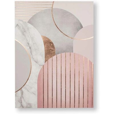 Art for the Home Pink & Grey Art Deco Geometric Metallic Leinwand - Art for the Home Art for the Home Pink & Grey Art Deco Geometric Metallic Leinwand - Art for the Home