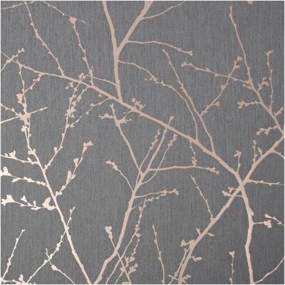 Superfresco Easy Innocence Branch Charcoal & Copper Metallic Paste the Wall Wallpaper - Wallpaper Superfresco Easy Innocence Branch Charcoal & Copper Metallic Paste the Wall Wallpaper - Wallpaper