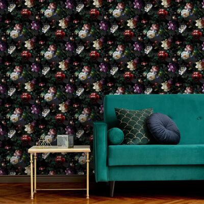 Superfresco Easy Isabelle Black Wallpaper - Floral Pattern Superfresco Easy Isabelle Black Wallpaper - Floral Pattern