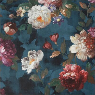 Graham & Brown Prestige Isabelle Navy Tapete - Aquarell Blumenmuster, Waschbar, 64cm Musterwiederholung Graham & Brown Prestige Isabelle Navy Tapete - Aquarell Blumenmuster, Waschbar, 64cm Musterwiederholung