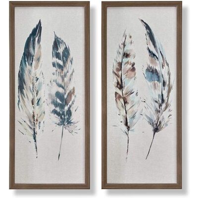 Arte per la Casa Set di 2 Tele Stampate con Piume - Decorazione da Parete Arte per la Casa Set di 2 Tele Stampate con Piume - Decorazione da Parete