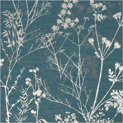 Superfresco Hedgerow Sprig Floral Wallpaper - Teal - Unisex Superfresco Hedgerow Sprig Floral Wallpaper - Teal - Unisex