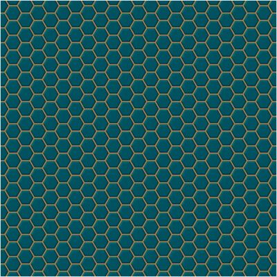 Contour Hexagon Gitter Teal Tapete - Wandbeklebung Contour Hexagon Gitter Teal Tapete - Wandbeklebung
