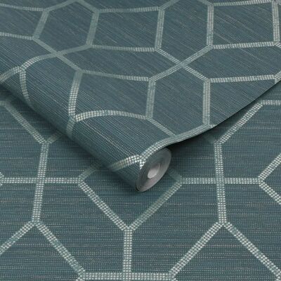 Graham & Brown Asscher Geo Teal Wallpaper - Wallpaper Graham & Brown Asscher Geo Teal Wallpaper - Wallpaper