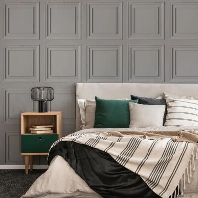 Fresco Grey Wood Panel Wallpaper - Wallpaper Fresco Grey Wood Panel Wallpaper - Wallpaper