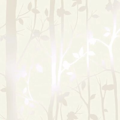 Laura Ashley Weiße Tapete - Cottonwood Pearlescent - Wanddekoration Laura Ashley Weiße Tapete - Cottonwood Pearlescent - Wanddekoration