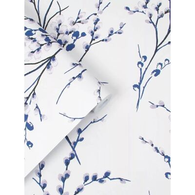 Laura Ashley Pussy Willow Off White / Midnight Wallpaper - Tapete Laura Ashley Pussy Willow Off White / Midnight Wallpaper - Tapete