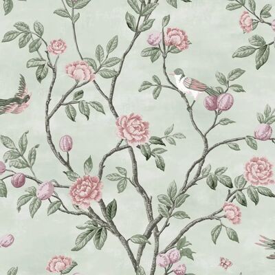 Laura Ashley Eglantine Eau de Nil Tapete - Blumenmuster, 10m Laura Ashley Eglantine Eau de Nil Tapete - Blumenmuster, 10m