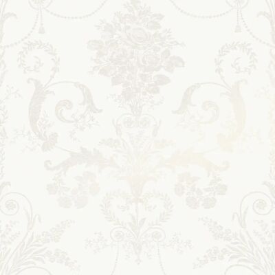 Laura Ashley Josette Weiße Vliestapete - Damast Tapete - 10m Laura Ashley Josette Weiße Vliestapete - Damast Tapete - 10m