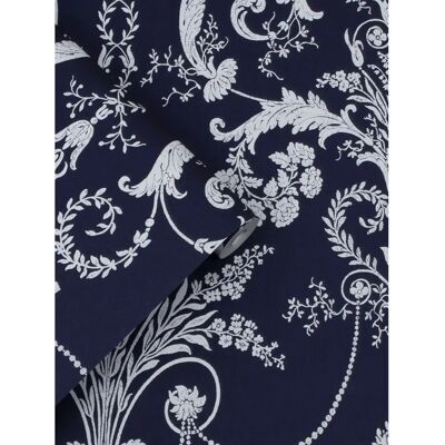 Laura Ashley Josette Mitternacht Wallpaper - Damastmuster, 10m, FSC Laura Ashley Josette Mitternacht Wallpaper - Damastmuster, 10m, FSC
