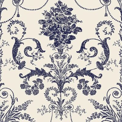 Laura Ashley Josette Tapeta Biały / Północ - Tapeta Damaskowa Laura Ashley Josette Tapeta Biały / Północ - Tapeta Damaskowa