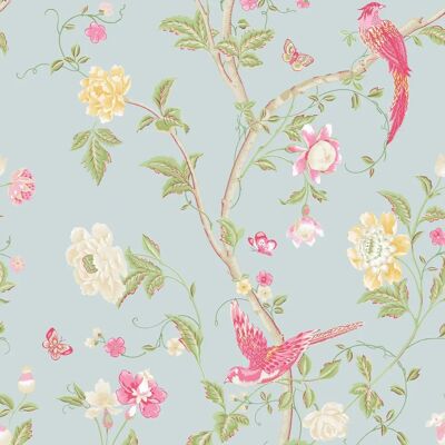 Laura Ashley Summer Palace Wallpaper Duck Egg - Bird & Floral Chinoiserie Decor Laura Ashley Summer Palace Wallpaper Duck Egg - Bird & Floral Chinoiserie Decor