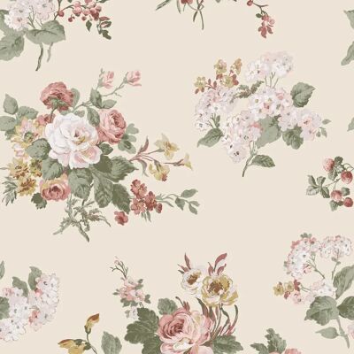 Laura Ashley Summer Palace Tapete - Pfingstrose, Hell Sable - Tapete Laura Ashley Summer Palace Tapete - Pfingstrose, Hell Sable - Tapete
