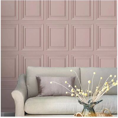 Laura Ashley Redbrook Tapete - Holzpaneel Rosa - Vlies - 10m x 52cm Laura Ashley Redbrook Tapete - Holzpaneel Rosa - Vlies - 10m x 52cm