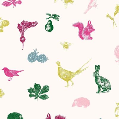Joules Vliestapete Etched Woodland Creme Multi - Tiermuster, Einfach zu kleben, Großes Musterrapport Joules Vliestapete Etched Woodland Creme Multi - Tiermuster, Einfach zu kleben, Großes Musterrapport