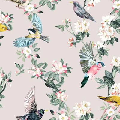 Joules Handford Garden Birds Antik Creme Vliestapete - Tiermuster Tapete Joules Handford Garden Birds Antik Creme Vliestapete - Tiermuster Tapete