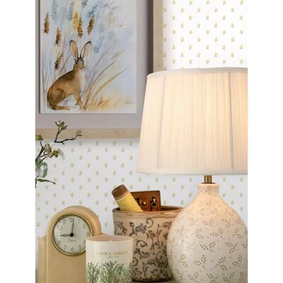 Laura Ashley Holzviolett Tapete - Gelb - Blumenmuster Laura Ashley Holzviolett Tapete - Gelb - Blumenmuster