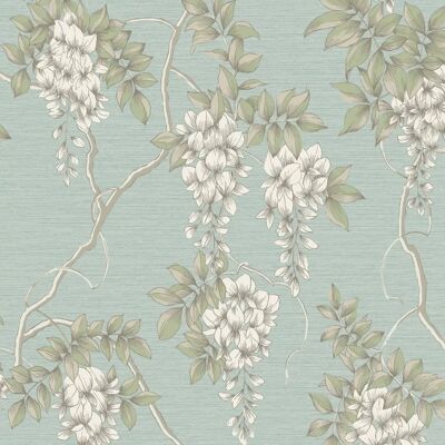 Superfresco Easy Wisteria Floral Wallpaper Duck Egg Blue - Wallpaper Superfresco Easy Wisteria Floral Wallpaper Duck Egg Blue - Wallpaper