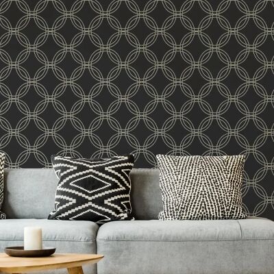 Superfresco Easy Serpentine Geometric Metallic Wallpaper - Wallpaper Superfresco Easy Serpentine Geometric Metallic Wallpaper - Wallpaper