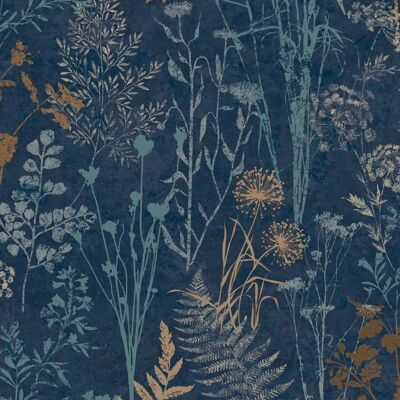 Graham & Brown Navy Copper Organic Wallpaper - Wallpaper Graham & Brown Navy Copper Organic Wallpaper - Wallpaper