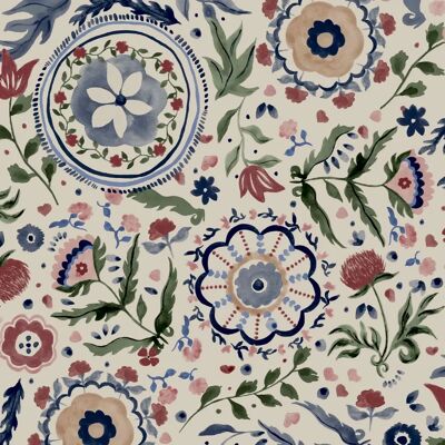 Joules White Festival Flowers Wallpaper - Wallcovering Joules White Festival Flowers Wallpaper - Wallcovering