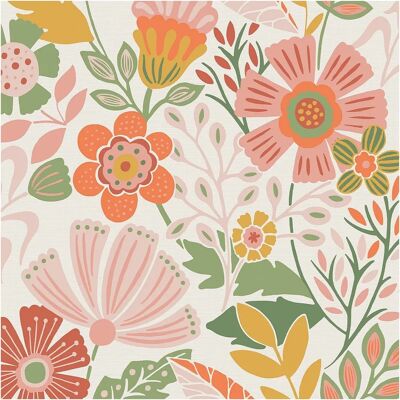 Envy - Oopsy Daisy Tropical - Orange/White - Wallpaper Envy - Oopsy Daisy Tropical - Orange/White - Wallpaper