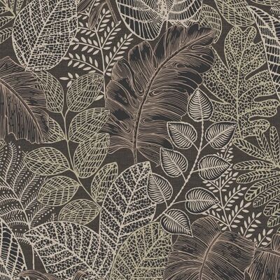 Superfresco Easy Scattered Leaves Floral Charcoal/Gold Wallpaper - Wallpaper Superfresco Easy Scattered Leaves Floral Charcoal/Gold Wallpaper - Wallpaper