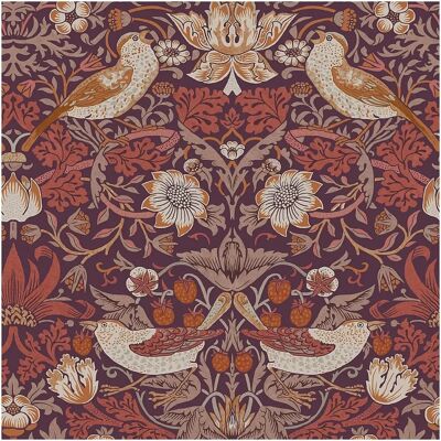 William Morris Strawberry Thief Vliestapete Lila - Tapete William Morris Strawberry Thief Vliestapete Lila - Tapete