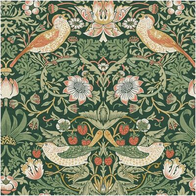 William Morris At Home Papier Peint Strawberry Thief - Nature et Feuilles - 10m x 52cm - Publicité William Morris At Home Papier Peint Strawberry Thief - Nature et Feuilles - 10m x 52cm - Publicité