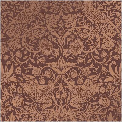 William Morris At Home Strawberry Thief Fibrous Wallpaper - Natural & Blätter - Wallpaper William Morris At Home Strawberry Thief Fibrous Wallpaper - Natural & Blätter - Wallpaper