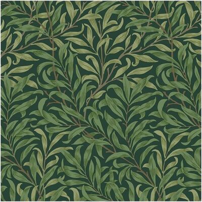 William Morris Tiefgrüne Weidenzweig Tapete - Tapete William Morris Tiefgrüne Weidenzweig Tapete - Tapete
