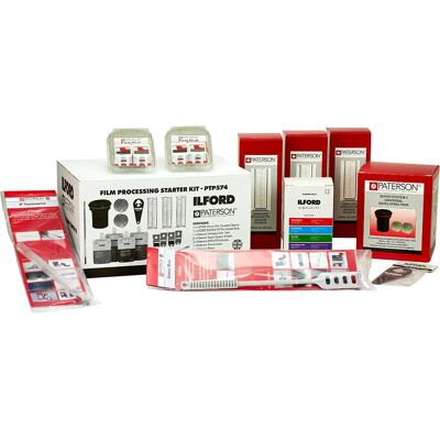 Ilford Modèle - Kit de Démarrage pour Développement de Films - Équipement Photo - Publicité Ilford Modèle - Kit de Démarrage pour Développement de Films - Équipement Photo - Publicité