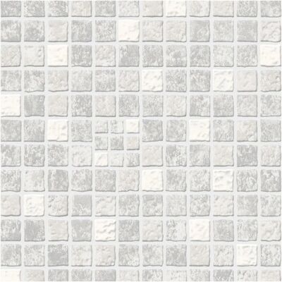 Contour Earthen Tile Effect Wallpaper - Grey/White Contour Earthen Tile Effect Wallpaper - Grey/White