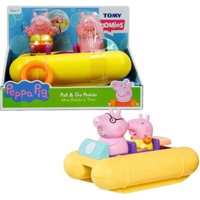 TOMY Peppa Pig Pedal Pull and Go Baby Bath Toys TOMY Peppa Pig Pedal Pull and Go Baby Bath Toys