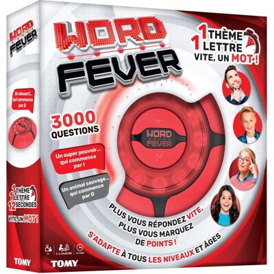 Word Fever - Juego Electrónico para Familia de Tomy - Para Niños 7+ - Rojo y Negro Word Fever - Juego Electrónico para Familia de Tomy - Para Niños 7+ - Rojo y Negro