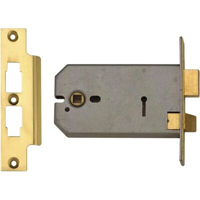 Union 2077 Horizontal 3 Lever Sashlock - 152mm Polished Brass - Door Type Union 2077 Horizontal 3 Lever Sashlock - 152mm Polished Brass - Door Type
