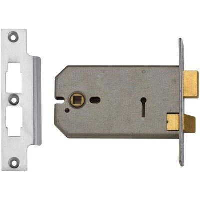 Union 2077 Horizontal 3 Lever Door Sashlock - 152mm Satin Chrome Union 2077 Horizontal 3 Lever Door Sashlock - 152mm Satin Chrome