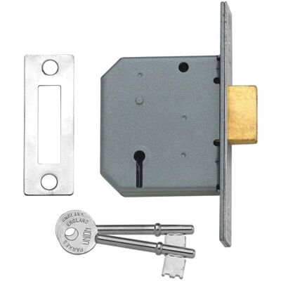 Union 2177 3 Lever Mortice Deadlock Satin Chrome - Mortice Deadlock Union 2177 3 Lever Mortice Deadlock Satin Chrome - Mortice Deadlock