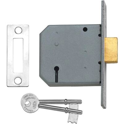 Union 2177 3 Lever Mortice Deadlock Satin Chrome - Mortice Deadlock Union 2177 3 Lever Mortice Deadlock Satin Chrome - Mortice Deadlock