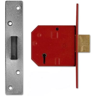 Union 2134E 5 Lever BS Mortice Deadlock - Deadlock, Satin Chrome, 79.5mm Union 2134E 5 Lever BS Mortice Deadlock - Deadlock, Satin Chrome, 79.5mm