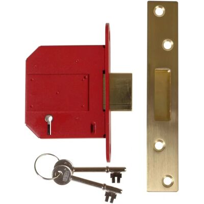 Union Strongbolt 2100S BS 5 Lever Mortice Deadlock - Satin Brass Union Strongbolt 2100S BS 5 Lever Mortice Deadlock - Satin Brass
