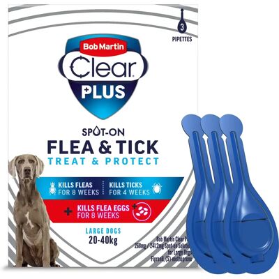 Bob Martin Clear Plus Spot On Solution - Large Dogs 3 Tubes Bob Martin Clear Plus Spot On Solution - Large Dogs 3 Tubes