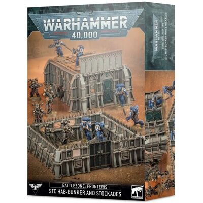 Games Workshop Warhammer 40,000 - Battlezone Fronteris: Stc Hab-Bunker & Stockades - Miniatures - Publicité Games Workshop Warhammer 40,000 - Battlezone Fronteris: Stc Hab-Bunker & Stockades - Miniatures - Publicité