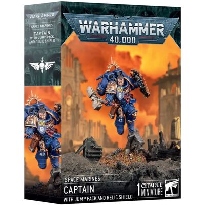 Games Workshop Kapitán Space Marine - Skokový balíček a relikviárny štít - Miniatura Games Workshop Kapitán Space Marine - Skokový balíček a relikviárny štít - Miniatura