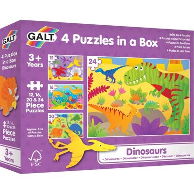 Galt Toys Dinosaurier Puzzle Set - 4 Puzzles für Kinder Galt Toys Dinosaurier Puzzle Set - 4 Puzzles für Kinder