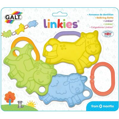 Galt Linkies Teething Toy - Baby, Blue, 10cm x 9cm Galt Linkies Teething Toy - Baby, Blue, 10cm x 9cm