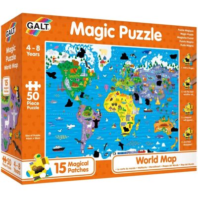 Galt Magic Puzzle - World Map - 50 Piece Puzzle - Ages 4-8 Galt Magic Puzzle - World Map - 50 Piece Puzzle - Ages 4-8