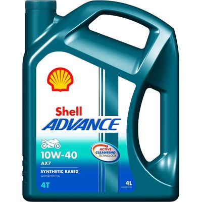 Shell AX7 10W40 4L - Aceite de moto Shell AX7 10W40 4L - Aceite de moto