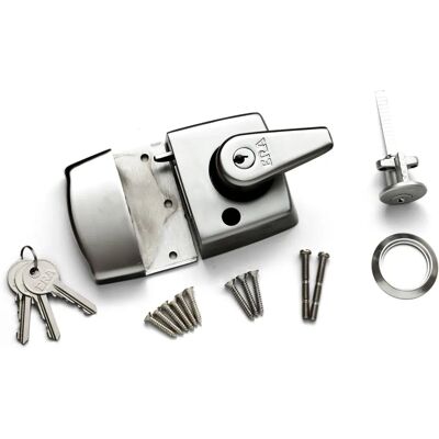 Era 183-35-1 Deadlocking Nightlatch Door Lock - Satin Chrome - 40mm Era 183-35-1 Deadlocking Nightlatch Door Lock - Satin Chrome - 40mm